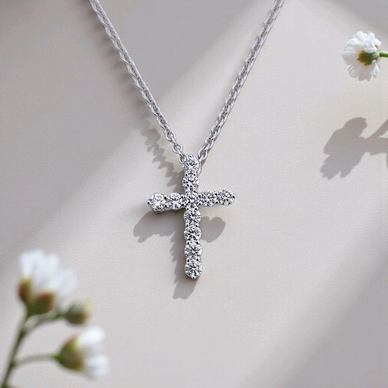 Cross Diamond Necklace 18K / Kalung Salib Berlian 18K / Diamond Jewelry 122KB54000AB HT