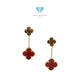 Tiger eye clover red duo magic alhambra earring 18k-Diamond Jewelry