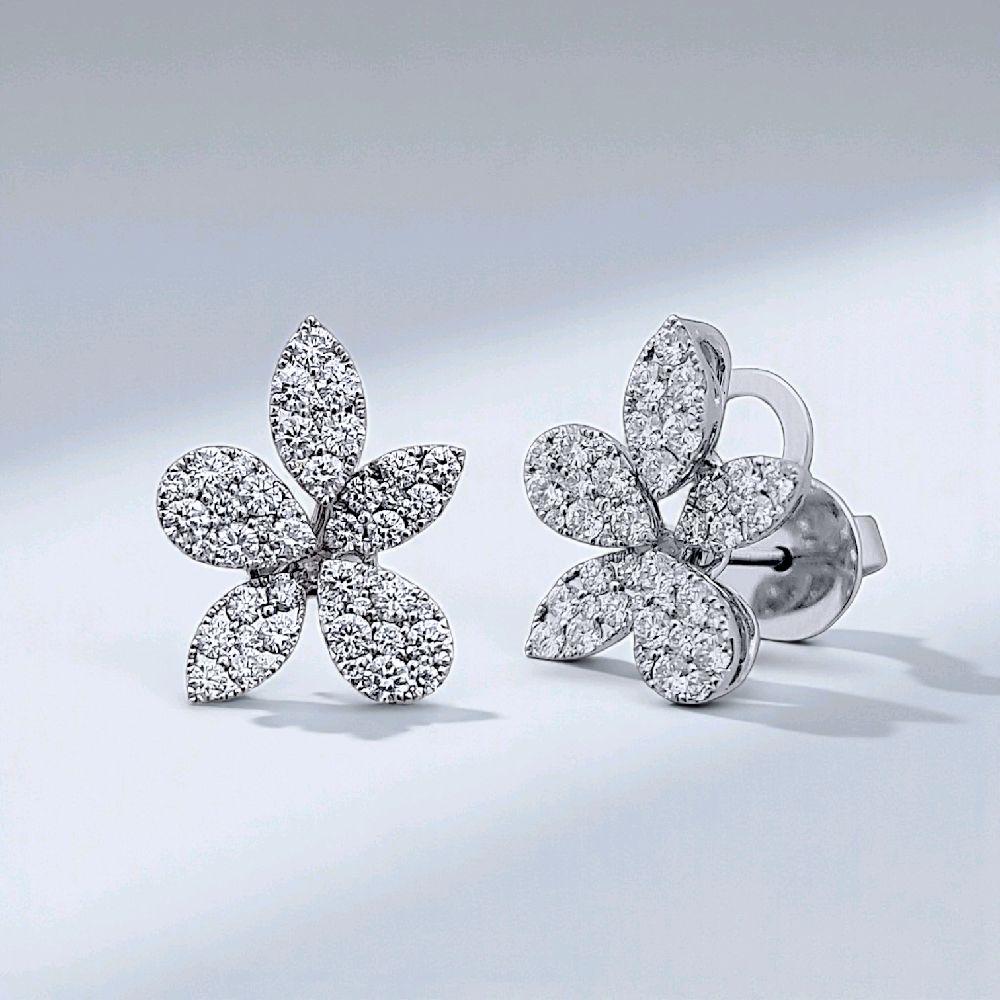 Leaf Clover Diamond Earring 18K / Anting Berlian Daun 18K / Diamond Jewelry 393AB47800GTLS-HT