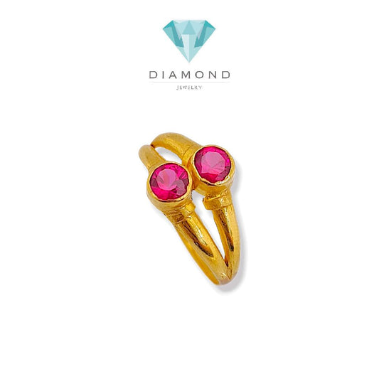 Pink Double Gold Ring 23K / Cincin Emas Double Pink 23K / 86CMSWP2