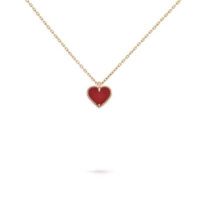 Sweet Alhambra Heart Charnelian 18K Gold-Diamond Jewelry-385KBD273RY/156BGSM155RY-HT