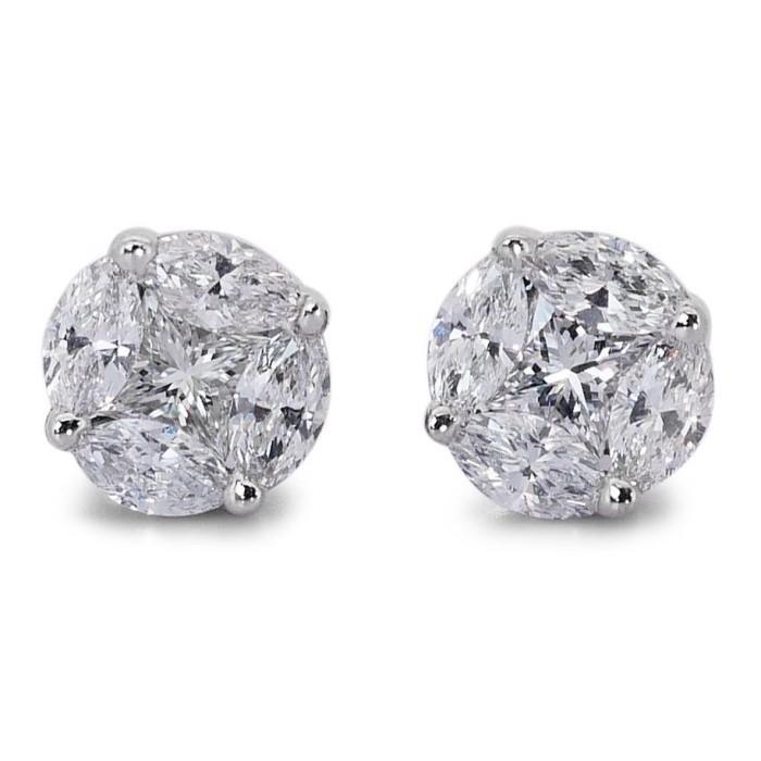 Esperansa diamond solitare earring 18k white gold-Diamond Jewelry