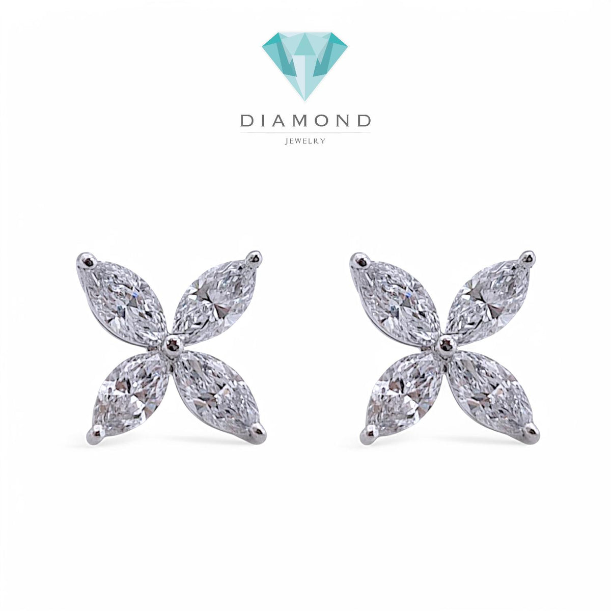Clover Diamond Earring Lab Grown 18K / Elsy Diamond Jewelry/LGD2185-3LBL1500PF HT