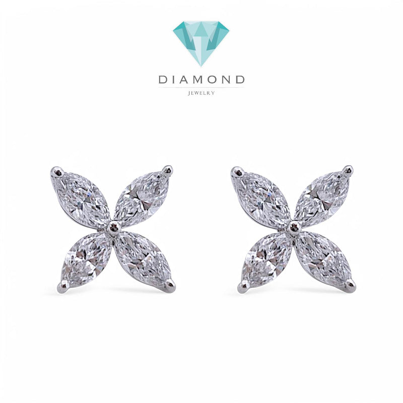Clover Diamond Earring Lab Grown 18K / Elsy Diamond Jewelry/LGD2185-3LBL1500PF HT