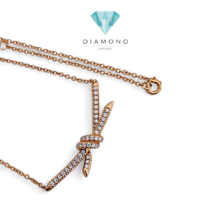 Knot Diamond Necklace 18K / Diamond Jewelry