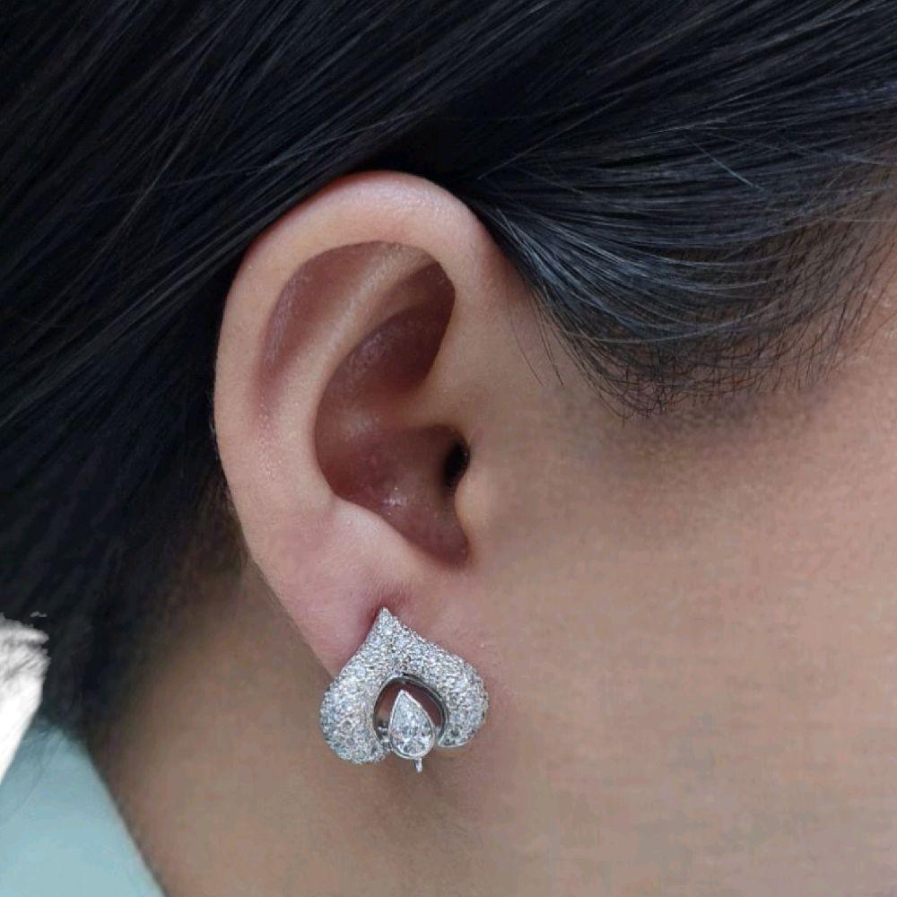 Diamond Spade Heart Earring 18K-Diamond Jewelry-19ABGT64350WP-HT