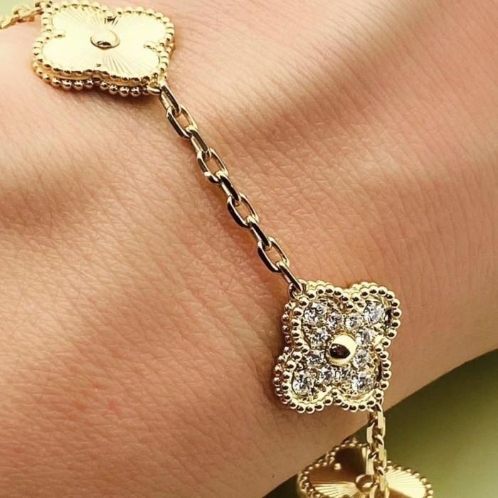 Vca gold diamond bracelet 18k-Diamond Jewelry