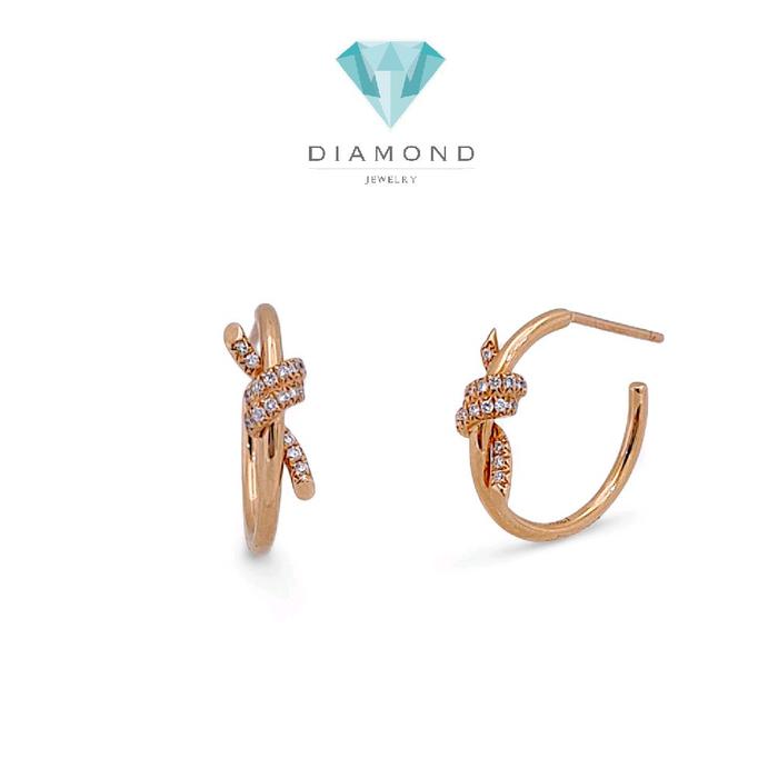 Knot Diamond Earring 18K / Anting Knot Berliam 18K / Diamond Jewelry 388ABD7000RY-HT