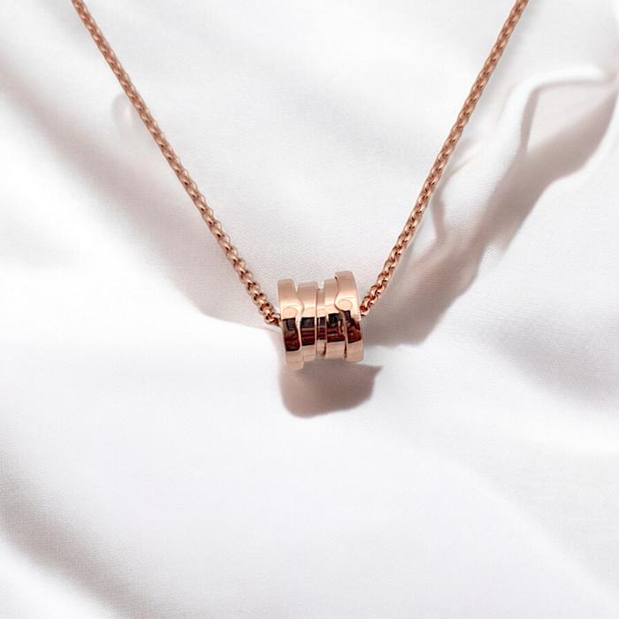 Pendant round bzero small gold necklace simple 18k -Diamond Jewelry bv