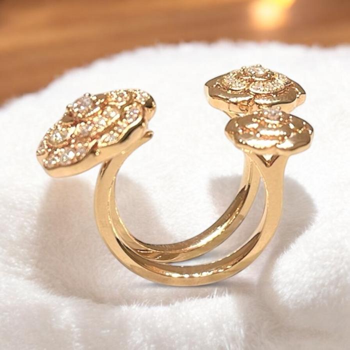 Camelia diamond flowerRing chn 18k / Diamond Jewelry/ Cincin Emas Perhiasan Berlian