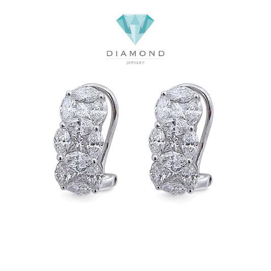 Tri Marquise Diamond Earring 18K / Anting Berlian Tiga Marqis 18K / Diamond Jewelry 394AB17084PRLS -HT