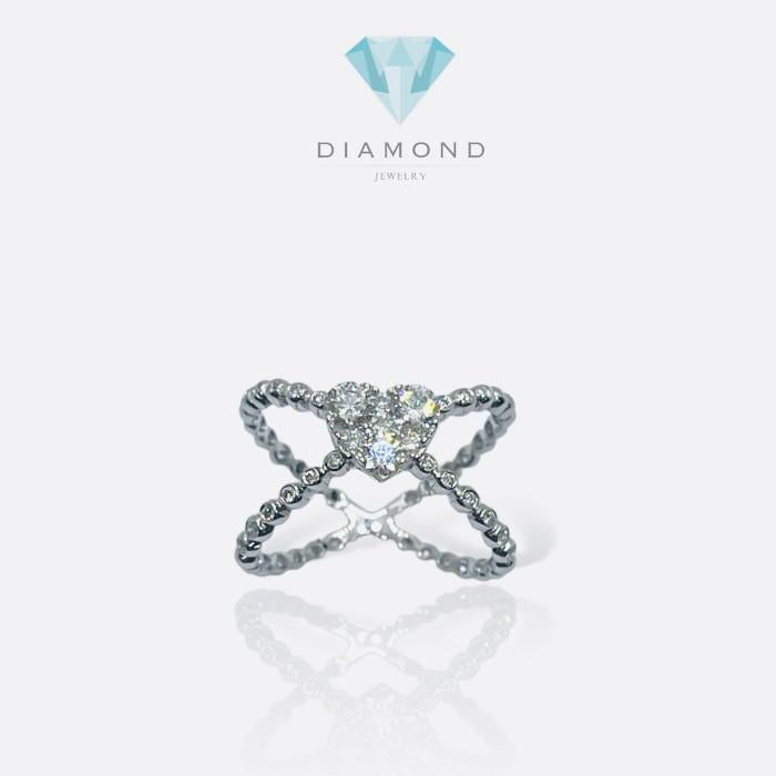 Heart Cross Diamond Ring 18K gold-Diamond Jewelry