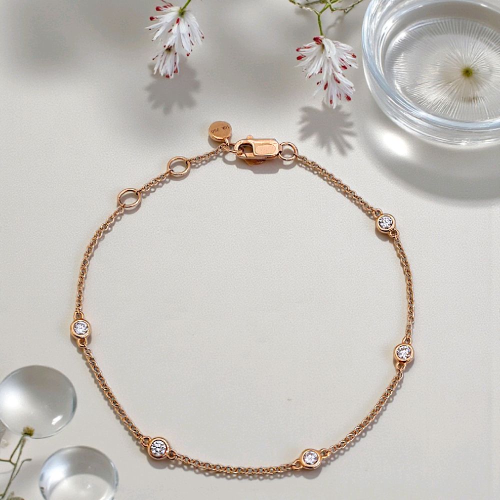 Tennis Diamond Bracelet 18K / Gelang Tennis Berlian 18K / Diamond Jewelry 158GB38500AB - HT
