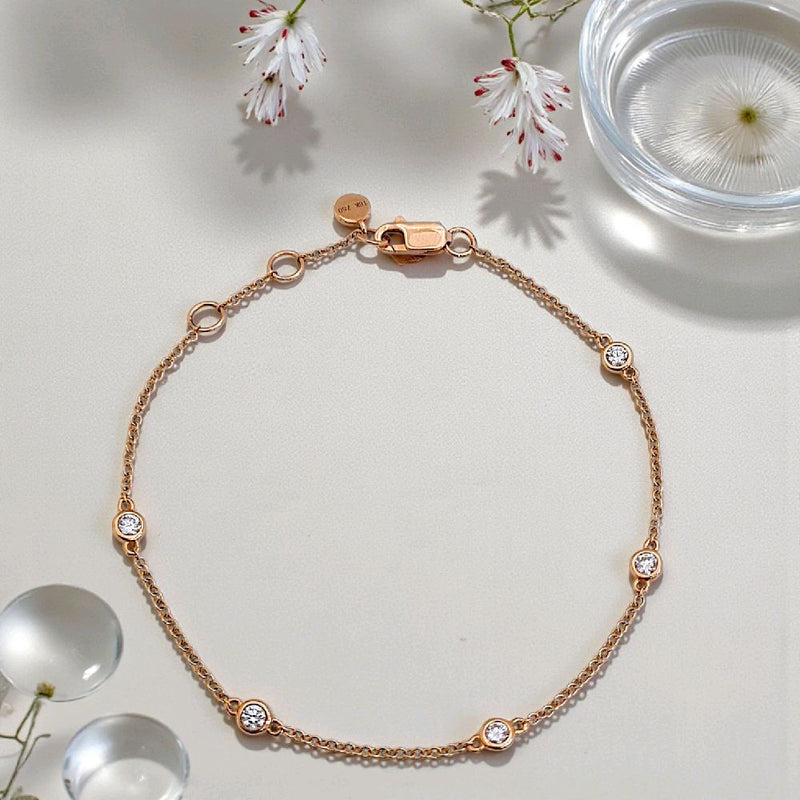 Tennis Diamond Bracelet 18K / Gelang Tennis Berlian 18K / Diamond Jewelry 158GB38500AB - HT