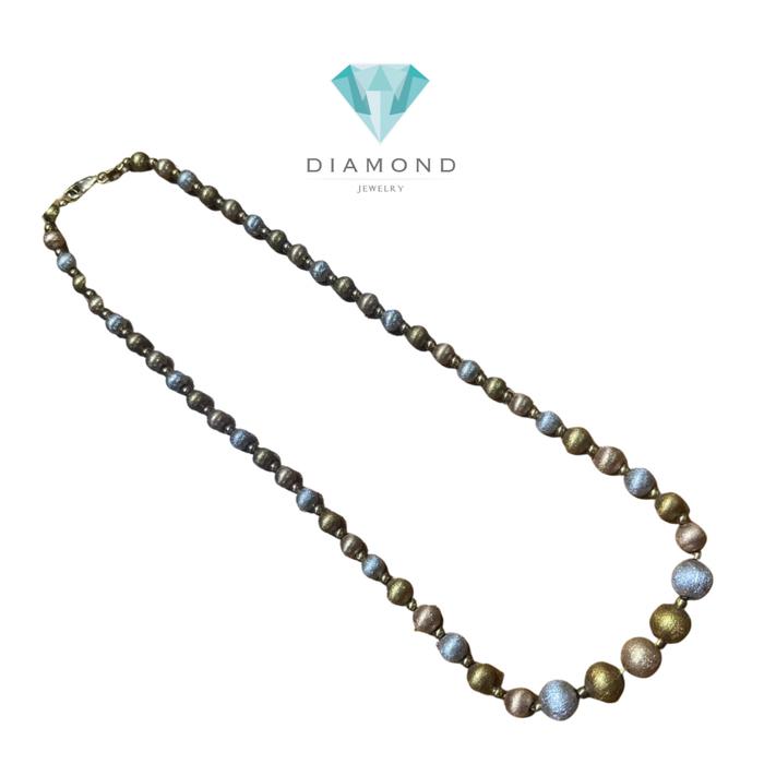 Tricolor Bid Gold Necklace 22K Gold-Diamond Jewelry-1KMS35LSNEWTRICOLOR-HT