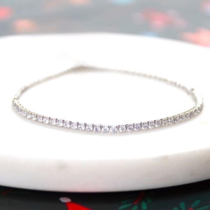 Diamond Listring bracelet 18k white gold-Diamond Jewelry