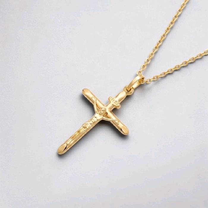 Gold Cross Pendant 16K / Liontin Salib Emas 16K / Diamond Jewelry / 286LMS066LS
