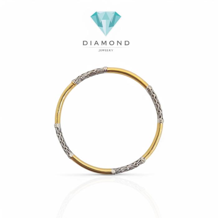 Gelang Emas Keroncong 2 Warna 22K-Diamond Jewelry-400GMSLS-HT
