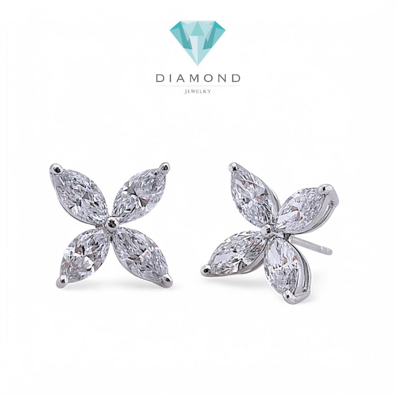 Clover Diamond Earring Lab Grown 18K / Elsy Diamond Jewelry/LGD2185-3LBL1500PF HT