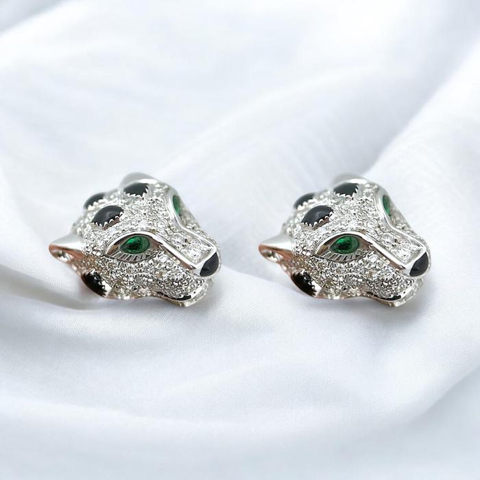 Panthere Full Diamond Earrings / Diamond Jewelry-360ABD16000RY-HT