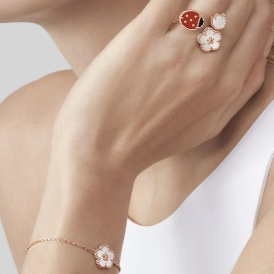 Lucky Spring Necklace/Bracelet/Earring/Ring 18K Rose Gold-Diamond Jewelry-360KBD484RY-18GMS322LS-260ABD773RY-385CBD800LS-HT