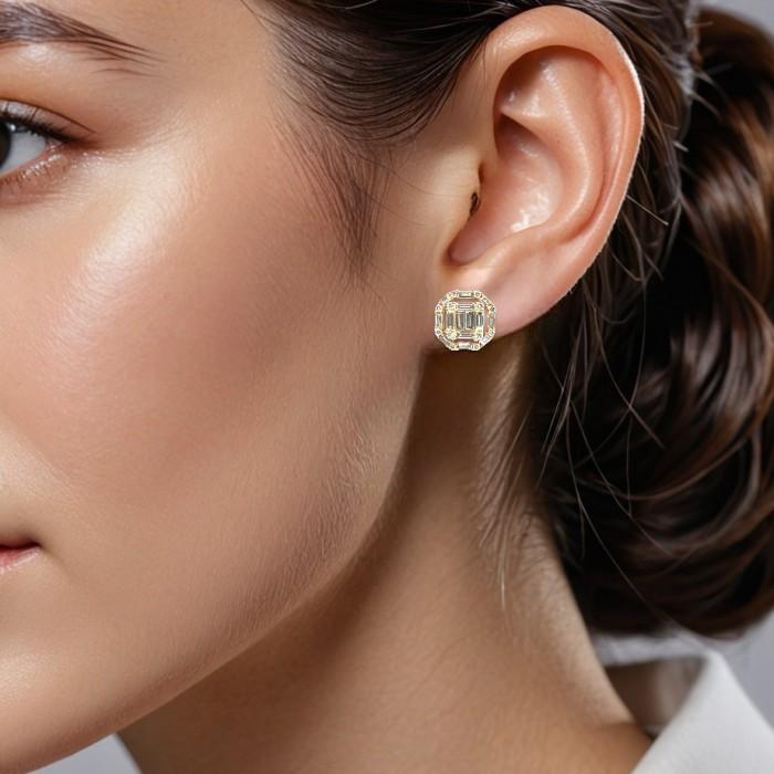 Diamond Baguette Earrings-Anting Berlian Baguette-Diamond Jewelry