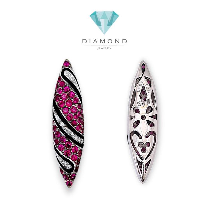 Twis Pink Sapphire Diamond Pendant / Diamond Jewelry