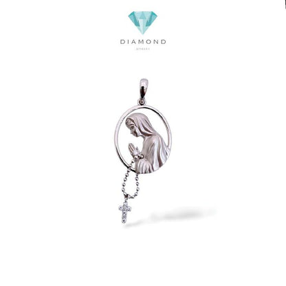 Virgin Mary diamond pendant 18K / Liontin Berlian Bunda Maria 18K / Diamond Jewelry / 5LB37500AB