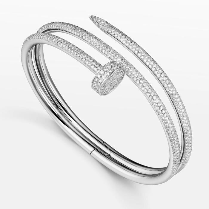 Double Juste Full Diamond bangle 18K gold Diamond Jewelry