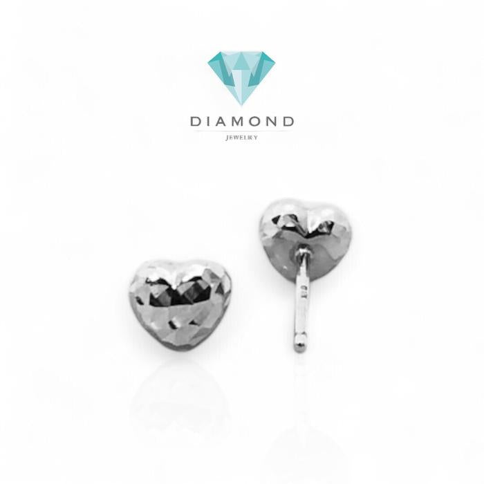 Heart Earring White Gold 750K-Diamond Jewerly-390AMS103LS-HT