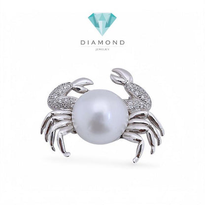 Crab Pearl Diamond Clip 18K / Diamomd Jewelry