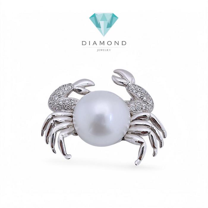 Crab Pearl Diamond Clip 18K / Diamomd Jewelry