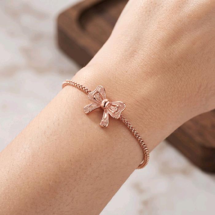 Ribbon Bangle Rose Gold 17K / Gelang Pita Rose Gold 17K / Diamond Jewelry / 504GMS676LS