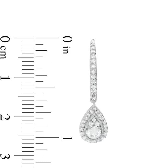 Pearshape dangling diamond earring 18k -Diamond jewelry