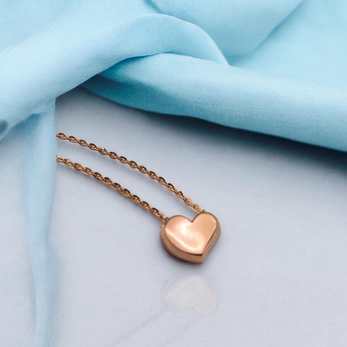 Heart gold necklace 18k/kalung emas hati rose gold/kalung emas putri-Diamond Jewelry