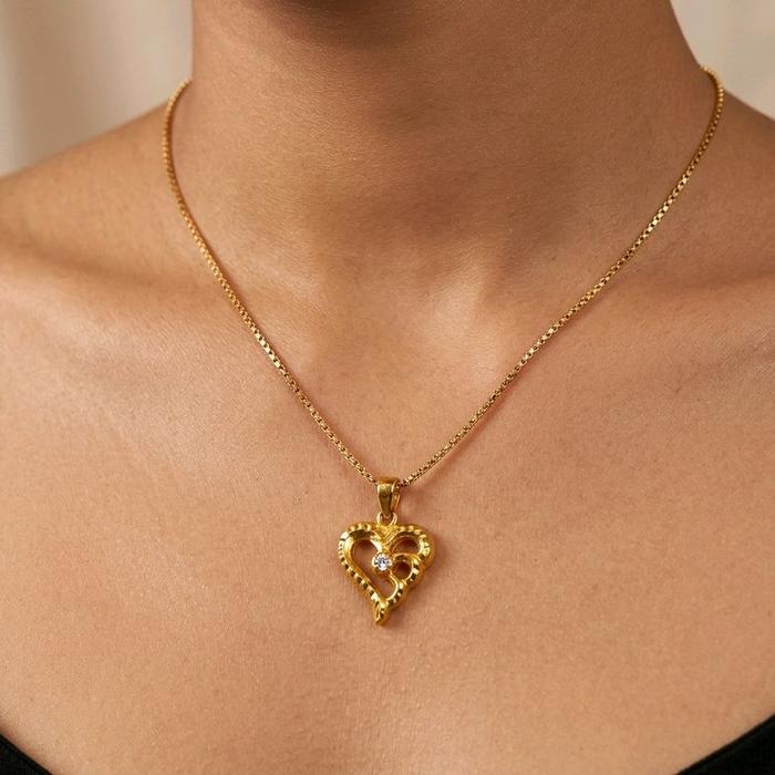 Gold Heart Pendants 18K / Liontin Emas Hati 18K / Diamond Jewelry / 254LMSWP1