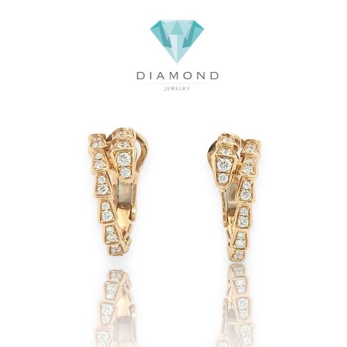 Ulo diamond earring 18k gold viper- Diamond Jewelry