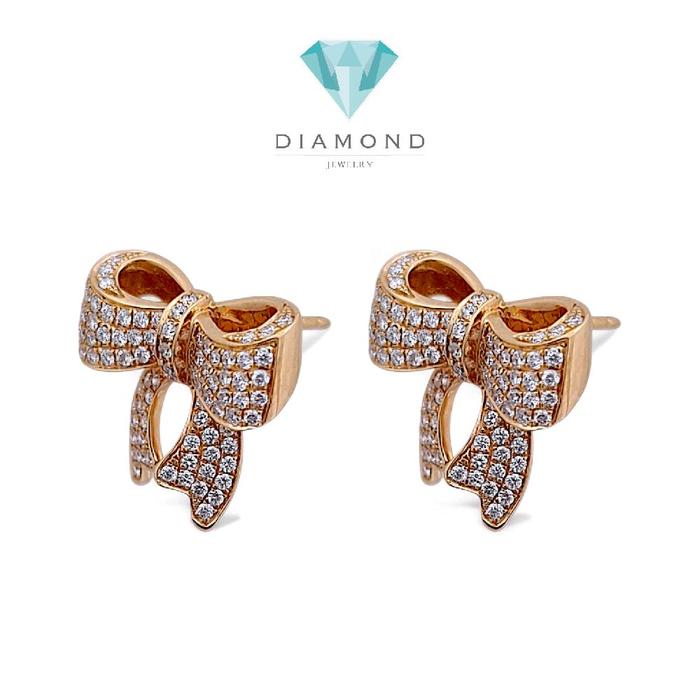 Ribbon Diamond Earring 18K / Anting Pita Berlian 18K / Diamond Jewelry 94ABD89100AB-HT