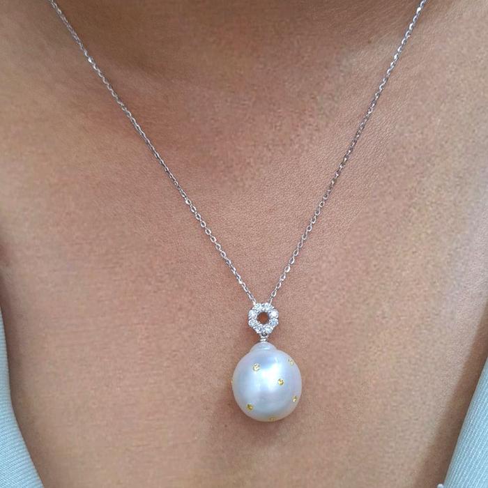 Liontin White Pearl Diamond 18K / Diamond Jewelry 2LMGT1400WP