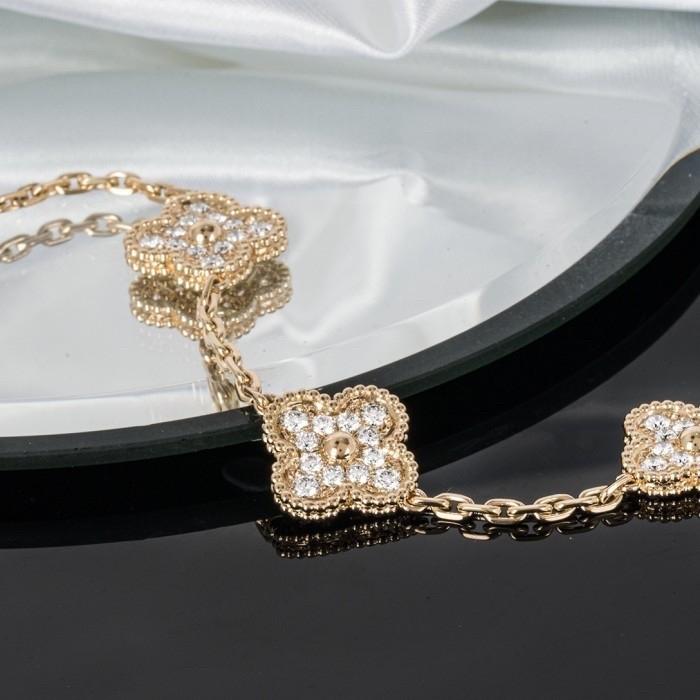 Sweet alhambra diamond 6 clover vc bracelet 18k-Diamond Jewelry