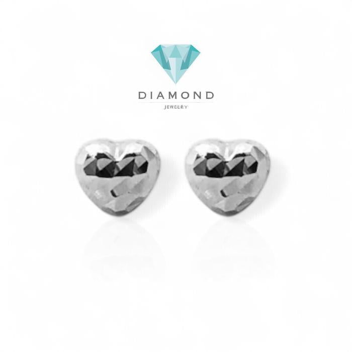 Heart Earring White Gold 750K-Diamond Jewerly-390AMS103LS-HT
