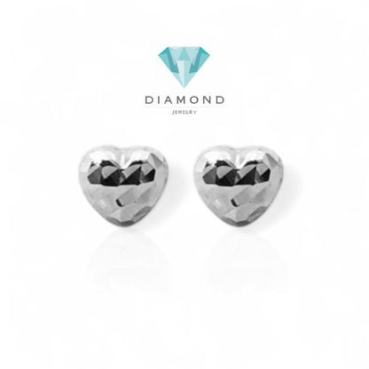 Heart Earring White Gold 750K-Diamond Jewerly-390AMS103LS-HT