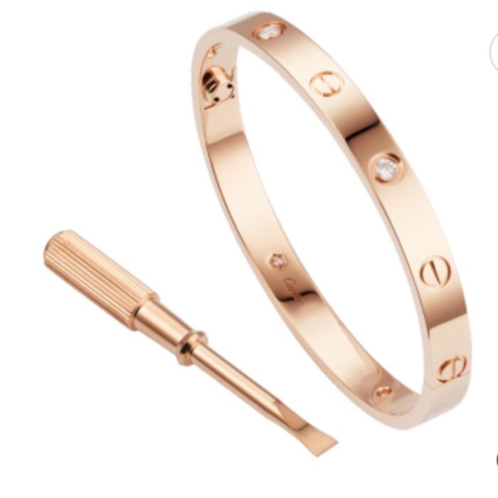 CRT love diamond bracelet hollow 18 krt Rose,yellow,white gold