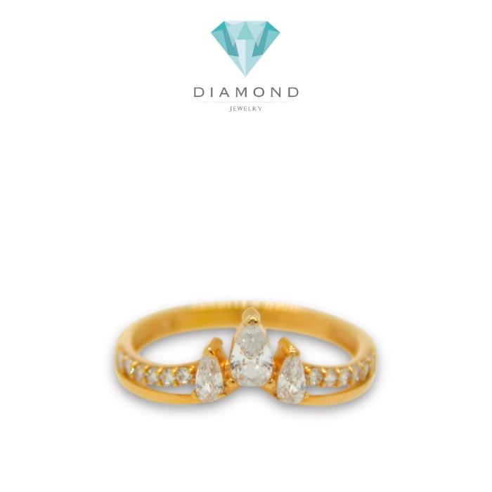 Ring Gold trimaquis crown/ Cincin mas 700-Diamond Jewelry