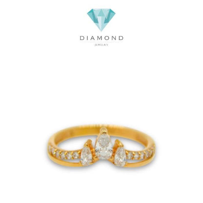 Ring Gold trimaquis crown/ Cincin mas 700-Diamond Jewelry
