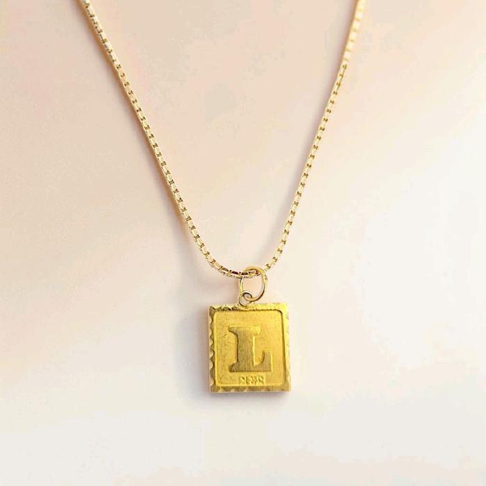Gold letter L Pendants 23K / Liontin Emas Huruf L 23K / Diamond Jewelry / 243LMSWP1