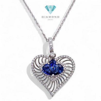 Love Blue Sapphire Liontin 18K / Diamond Jewelry
