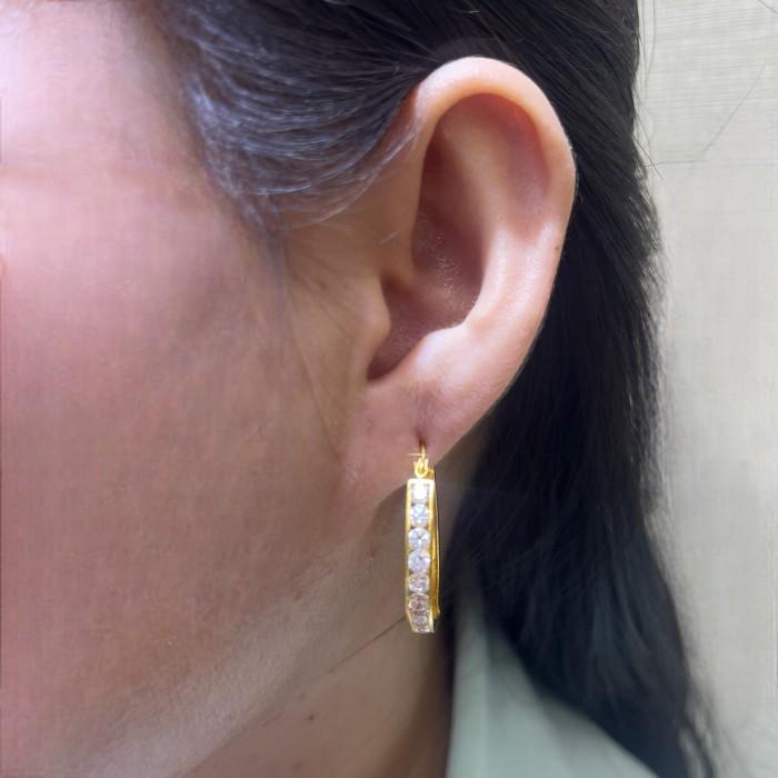 Anting emas hoop 23k -Diamond Jewelry