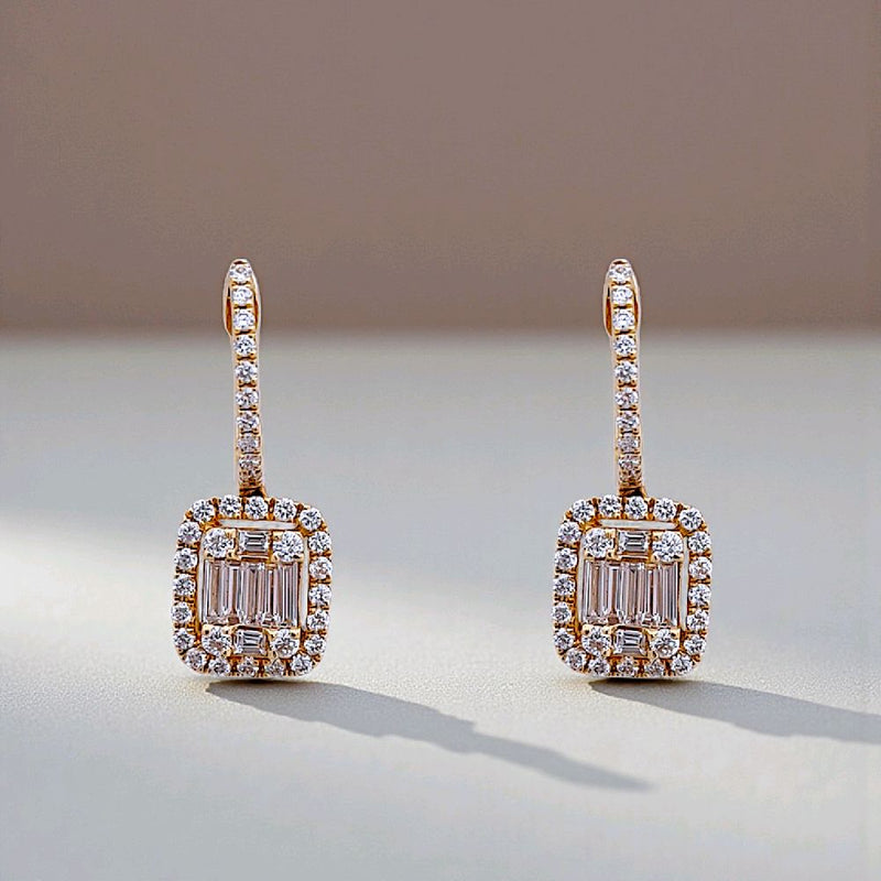 Baguette Diamond Earring 18K / Anting Berlian Baguette 18K / Diamond Jewelry 392AB7500VIONLS-HT