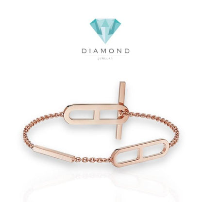 Chain bracelet 18k H chain rose gold-Diamond Jewelry